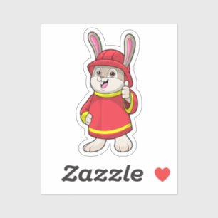 Rabbit as Firefighter with Helmet