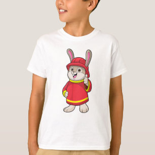 Rabbit as Firefighter with Helmet T-Shirt