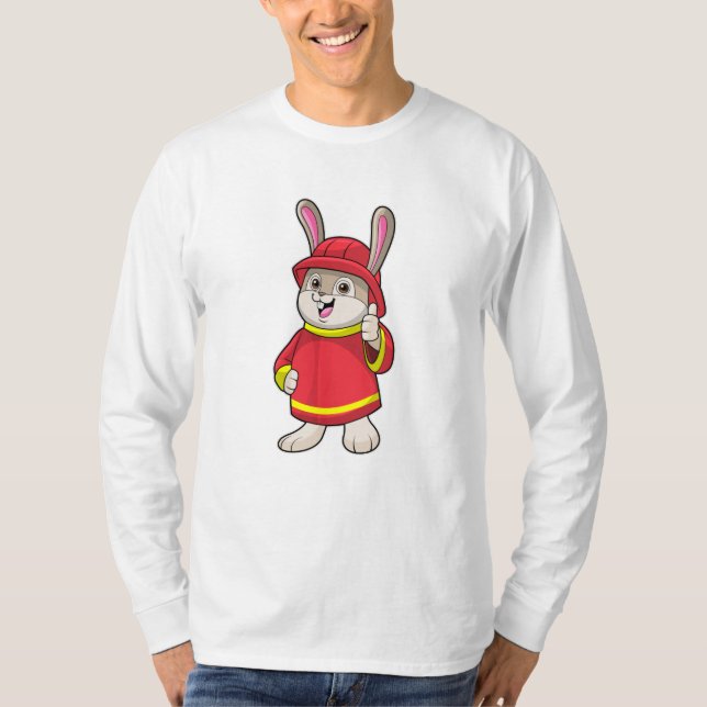Rabbit as Firefighter with Helmet T-Shirt (Front)