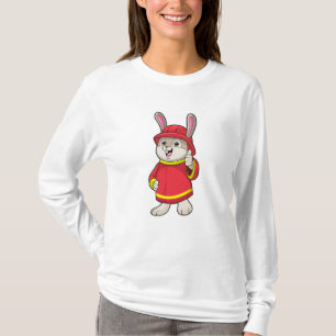 Rabbit as Firefighter with Helmet T-Shirt