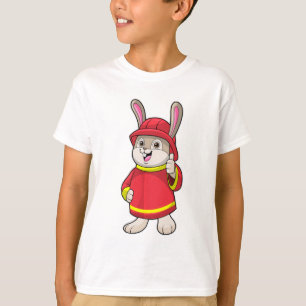 Rabbit as Firefighter with Helmet T-Shirt