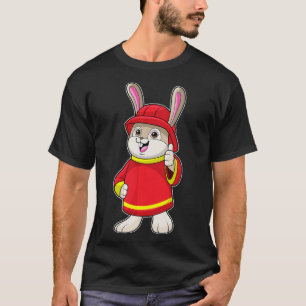 Rabbit as Firefighter with Helmet T-Shirt