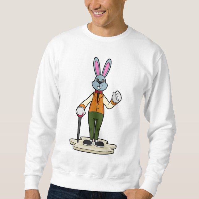Rabbit as Gentleman with Cane Sweatshirt (Front)
