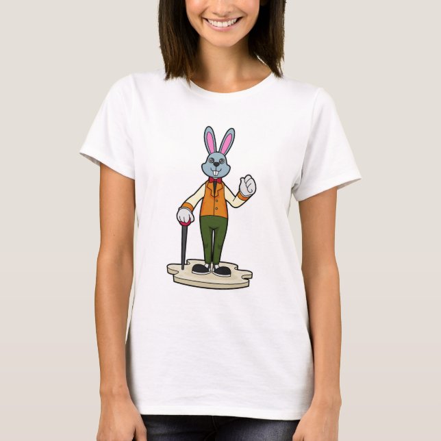 Rabbit as Gentleman with Cane T-Shirt (Front)