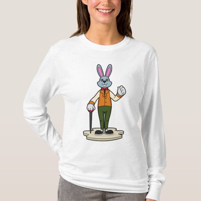 Rabbit as Gentleman with Cane T-Shirt (Front)