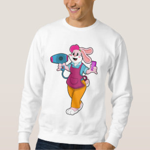 Rabbit as Hairdresser with Hair dryer & Comb Sweatshirt