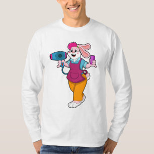 Rabbit as Hairdresser with Hair dryer & Comb T-Shirt
