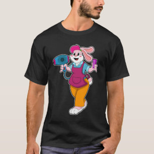 Rabbit as Hairdresser with Hair dryer & Comb T-Shirt