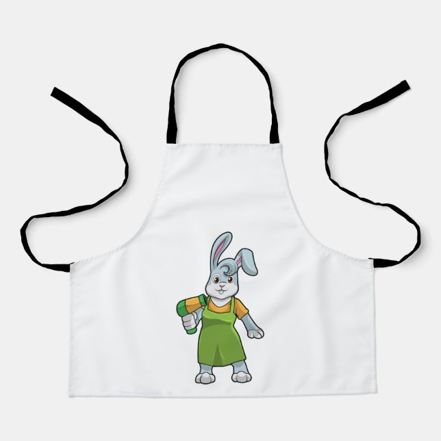 Rabbit as Hairdresser with Hairdryer Apron (Front)