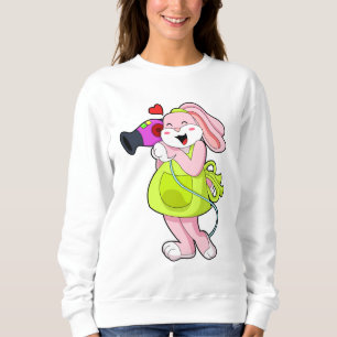 Rabbit as Hairdresser with Hairdryer Sweatshirt