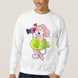 Rabbit as Hairdresser with Hairdryer Sweatshirt