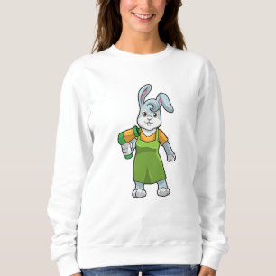 Rabbit as Hairdresser with Hairdryer Sweatshirt