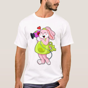 Rabbit as Hairdresser with Hairdryer T-Shirt