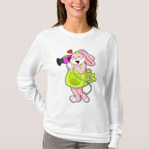 Rabbit as Hairdresser with Hairdryer T-Shirt