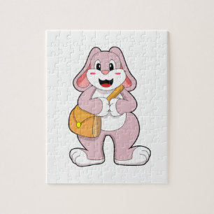 Rabbit as Hiker with Bag Jigsaw Puzzle