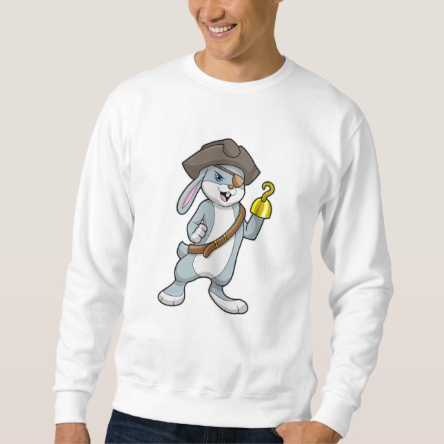 Rabbit as Pirate with Hook hand & Pirate hat Sweatshirt (Front)