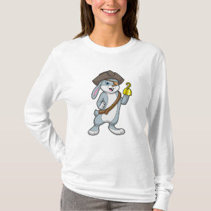 Rabbit as Pirate with Hook hand & Pirate hat T-Shirt