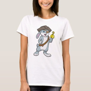Rabbit as Pirate with Hook hand & Pirate hat T-Shirt