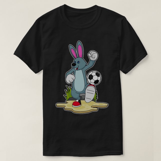 Rabbit as player with Soccer T-Shirt (Design Front)