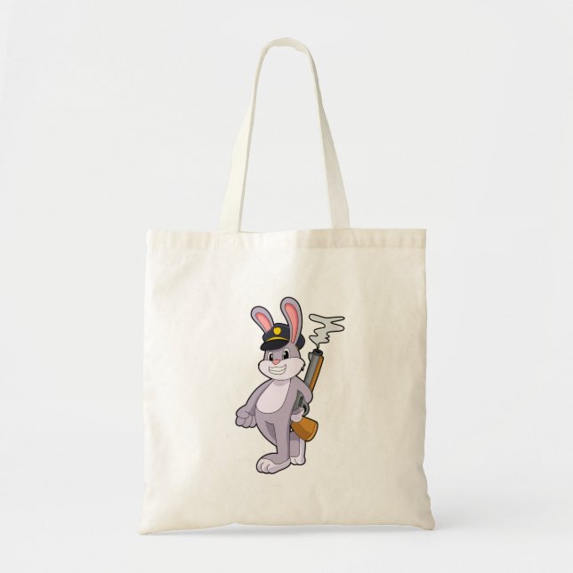 Rabbit as Police officer with Police hat Tote Bag (Front)
