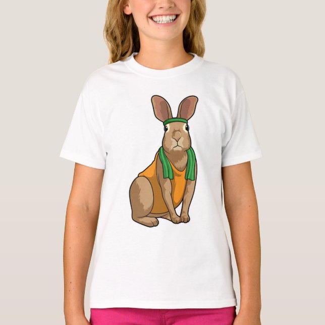 Rabbit as Runner with Towel T-Shirt (Front)