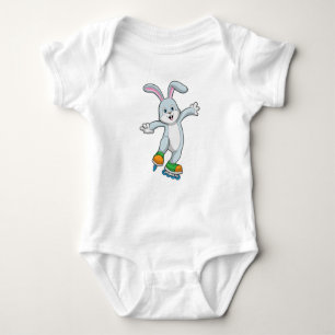 Rabbit as Skater with Inline skates Baby Bodysuit