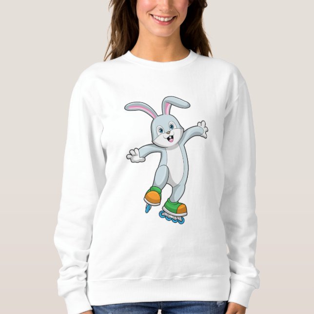 Rabbit as Skater with Inline skates Sweatshirt (Front)
