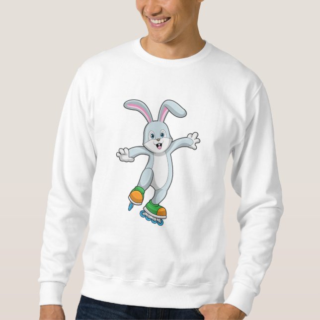 Rabbit as Skater with Inline skates Sweatshirt (Front)