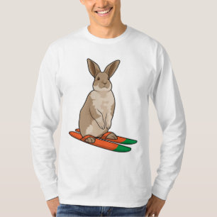 Rabbit as Skier with Ski T-Shirt