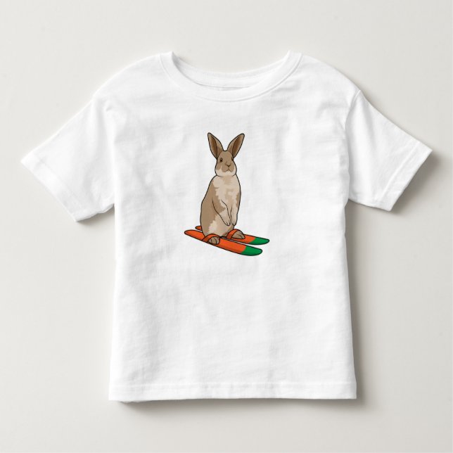 Rabbit as Skier with Ski Toddler T-Shirt (Front)