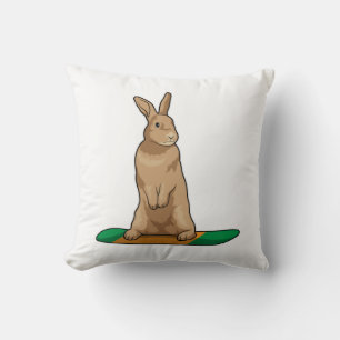 Rabbit as Snowboarder with Snowboard Cushion