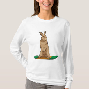 Rabbit as Snowboarder with Snowboard T-Shirt