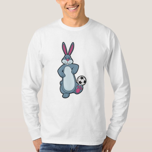 Rabbit as Soccer player with Soccer ball T-Shirt (Front)