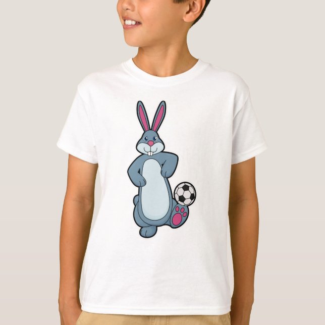 Rabbit as Soccer player with Soccer ball T-Shirt (Front)