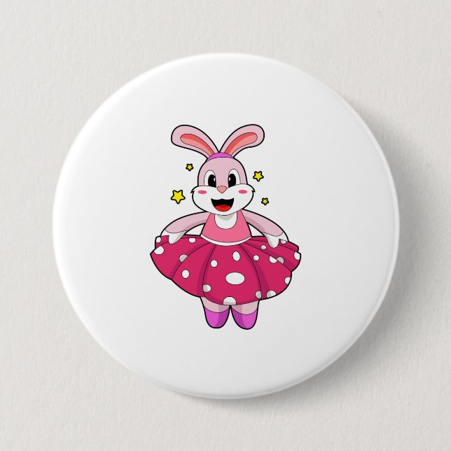 Rabbit at Ballet Dance 7.5 Cm Round Badge (Front)