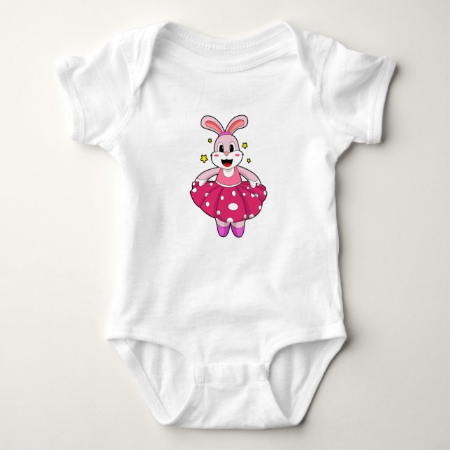 Rabbit at Ballet Dance Baby Bodysuit (Front)