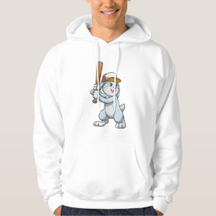 Rabbit at Baseball with Baseball bat Hoodie