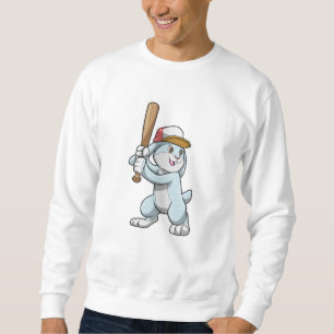 Rabbit at Baseball with Baseball bat Sweatshirt