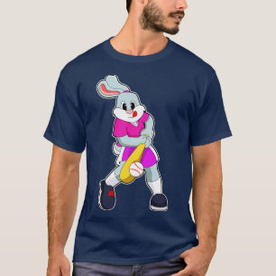 Rabbit at Baseball with Baseball bat T-Shirt