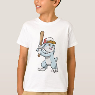 Rabbit at Baseball with Baseball bat T-Shirt