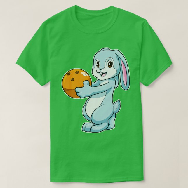 Rabbit at Bowling with Bowling ball 1 T-Shirt (Design Front)