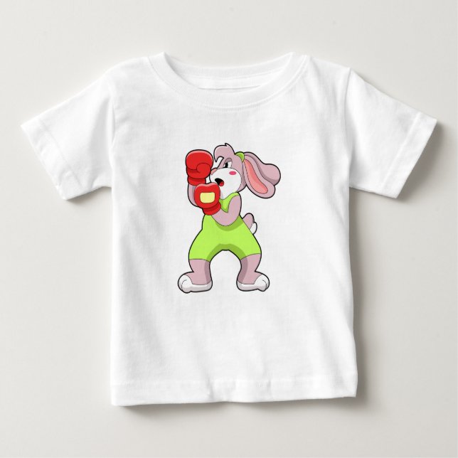 Rabbit at Boxing with Boxing gloves Baby T-Shirt (Front)