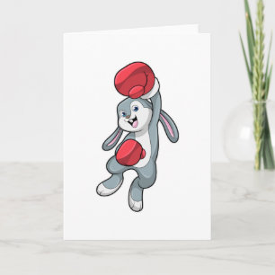 Rabbit at Boxing with Boxing gloves Card