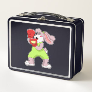 Rabbit at Boxing with Boxing gloves Metal Lunch Box