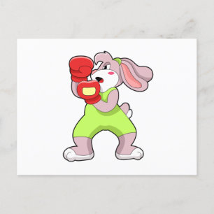 Rabbit at Boxing with Boxing gloves Postcard