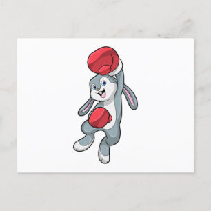 Rabbit at Boxing with Boxing gloves Postcard