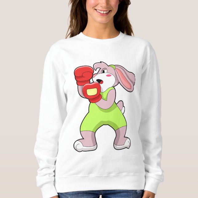 Rabbit at Boxing with Boxing gloves Sweatshirt (Front)