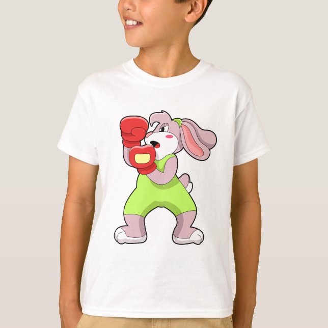 Rabbit at Boxing with Boxing gloves T-Shirt (Front)