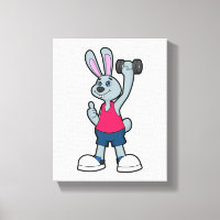 Rabbit at Fitness with Dumbbell