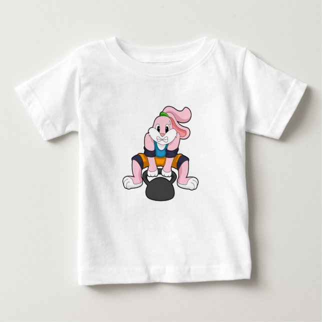 Rabbit at Fitness with Dumbbell.PNG Baby T-Shirt (Front)